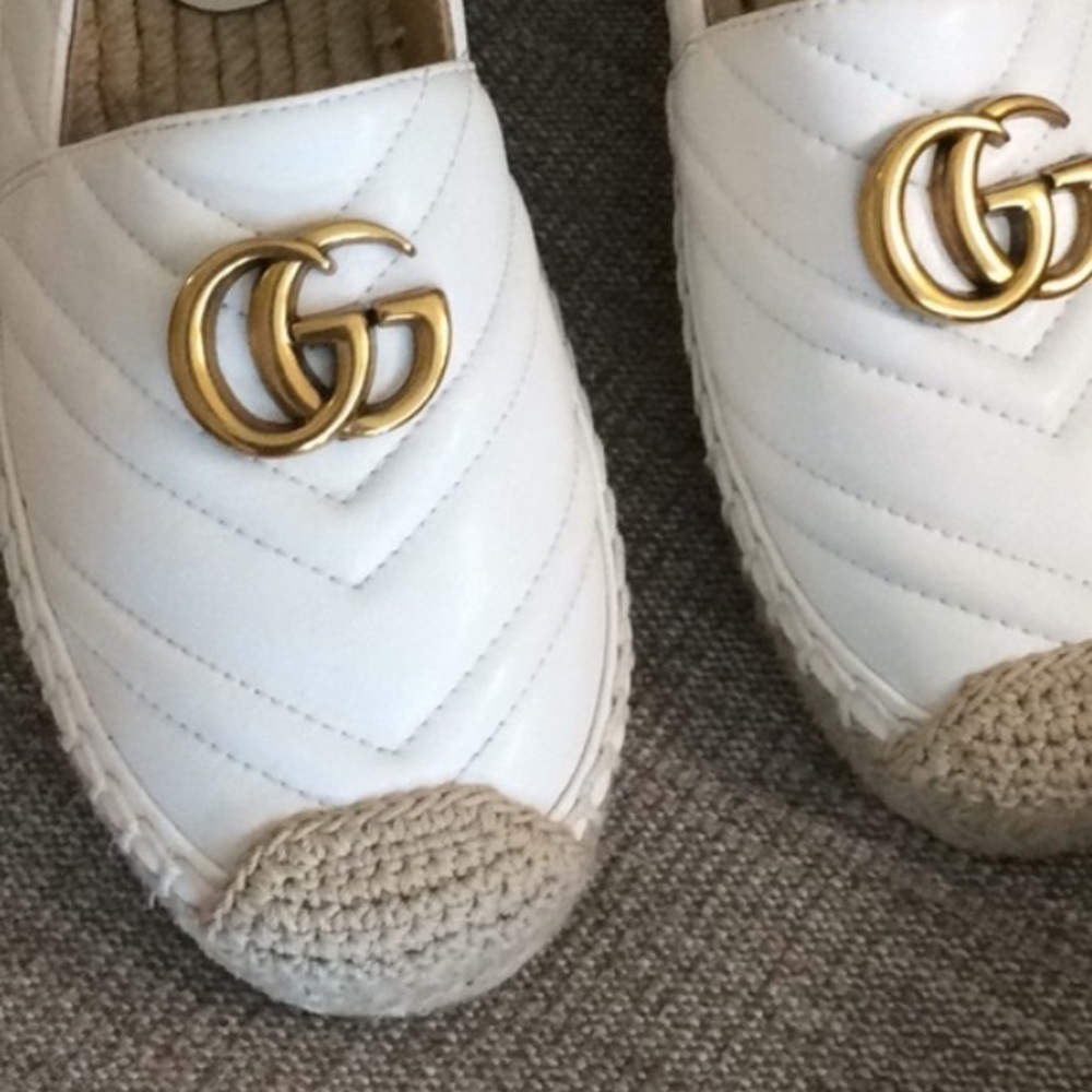 Adidas White and Gold Espadrille Flats